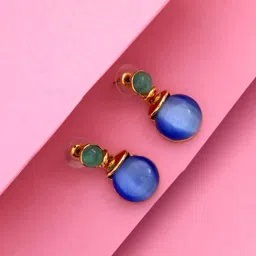 Estele Gold-Plated Circular Drop Earrings-36