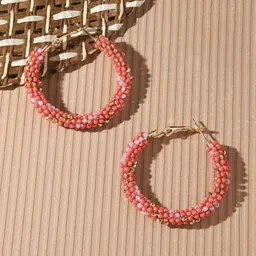 Accessorize Beaded Circular Hoop Earrings-99