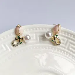 FIMBUL Gold-Plated Floral Studs Earrings-image-53
