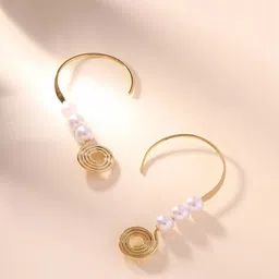 PRITA Gold Plated Pearl Drop Earrings-6