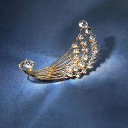 SOHI Gold-Plated Contemporary Artificial Stones Ear Cuff Earrings-69