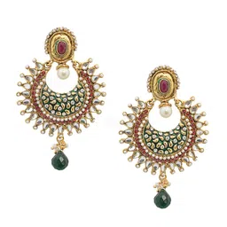 Crunchy Fashion Gold-Plated Beaded Drop Earrings-image-77