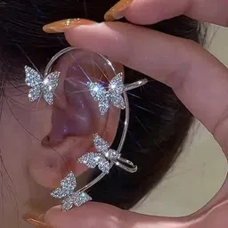 Vembley Silver-Plated Contemporary Ear Cuff Earrings-14