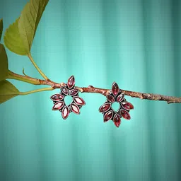 Bamboo Tree Jewels Silver-Plated Contemporary Stud Earrings-17
