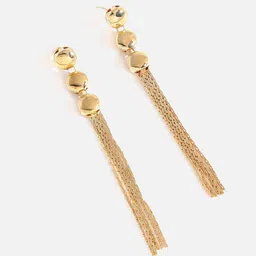 SOHI Gold-Plated Contemporary Drop Earrings image 3