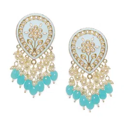 Rubans Gold-Plated Artificial Beads Beaded Leaf Shaped Drop Earrings image 5