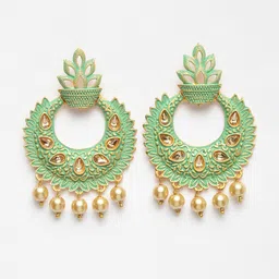 PANASH Gold Plated Crescent Shaped Chandbalis Earrings image 2