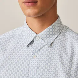 NEXT Geometric Printed Button-Down Collar Casual Shirt image 2