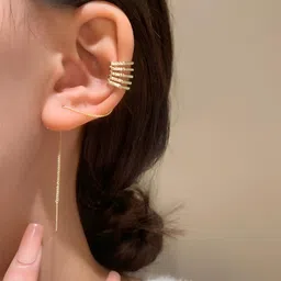 Goho Gold-Plated Contemporary Ear Cuff Earring-image-14