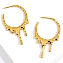 PRIVIU Gold-Plated Circular Half Hoop Earrings image 4