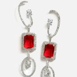 Kennice Rhodium-Plated Geometric Drop Earrings image 5