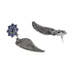 Adwitiya Collection Silver-Plated Classic Drop Earrings image 3