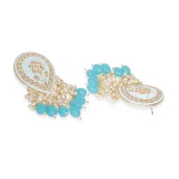 Rubans Gold-Plated Artificial Beads Beaded Leaf Shaped Drop Earrings image 2