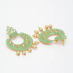 PANASH Gold Plated Crescent Shaped Chandbalis Earrings image 3