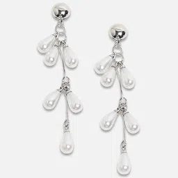 SOHI Artificial Beads Silver-Plated Drop Earrings image 4