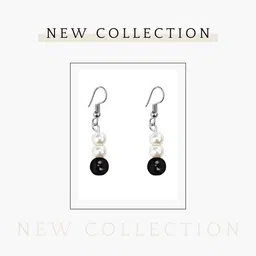 Mikado Artificial Beads Circular Drop Earrings image 3