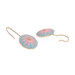 Rubans Rhodium-Plated Circular Drop Earrings image 5