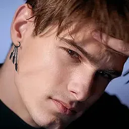 KRYSTALZ Men Feather Shaped Drop Earrings image 2