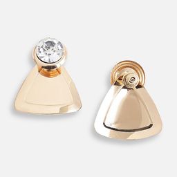 SOHI Gold-Plated Triangular Shaped Studs Earrings image 4