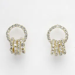 Scintillare By Sukkhi Gold-Plated Crystals Studded Studs Earrings image 3