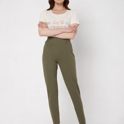 Vero Moda Women Olive Solid Slim-Fit Jeggings-image-58