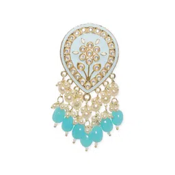 Rubans Gold-Plated Artificial Beads Beaded Leaf Shaped Drop Earrings image 4