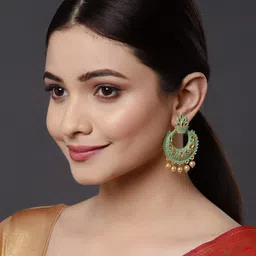PANASH Gold Plated Crescent Shaped Chandbalis Earrings image 4