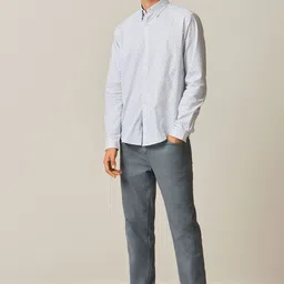 NEXT Geometric Printed Button-Down Collar Casual Shirt image 4