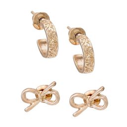 aadita Set Of 6 Gold-Plated Oval Studs Earrings image 4