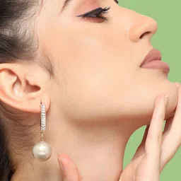 SOHI Gold Plated Contemporary Drop Earrings-image-67