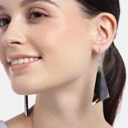 RICHEERA Silver-Plated Teardrop Shaped Drop Earrings image 3