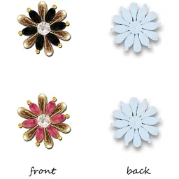 Comet Busters Set Of 2 Stone Studded Reusable Non Piercing Ear Stickers Studs Earrings image 2