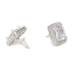 Ruby Raang Silver-Plated Square Studs Earrings image 3