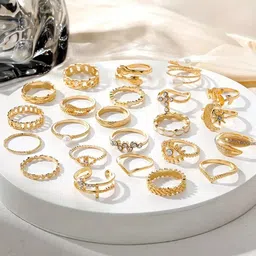 Jewels Galaxy Set Of 23 Gold-Plated Stackable Rings image 5