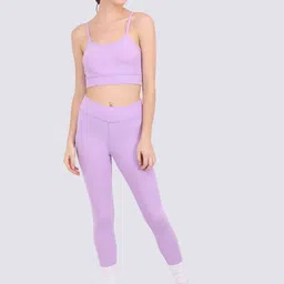 EVERDION Women Lavender Solid Pure Cotton Tights image 2