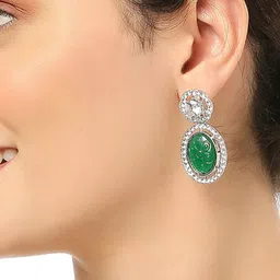 OOMPH American Diamond Studded Drop Earrings-36