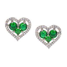 Manikya Rhodium-Plated Cubic Zirconia Studded Heart Shaped Studs Earrings image 2