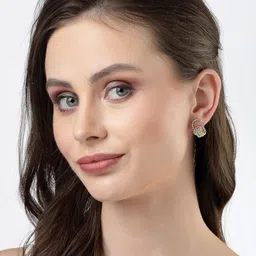 Scintillare By Sukkhi Gold-Plated Crystals Studded Studs Earrings image 2