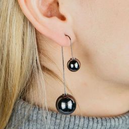 PRIVIU Set Of 3 Beaded Spherical Drop Earrings image 4