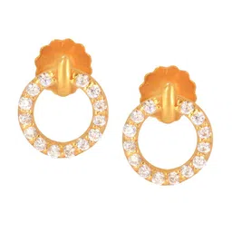 BHIMA 22K Hallmark 916 Purity Yellow Gold Round Stone Stud-47