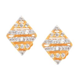 BHIMA 22K Hallmark 916 Purity Yellow Gold Rhombus Stone Stud-36