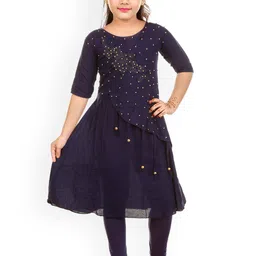 BAESD Girls Floral Embroidered Beads and Stones Kurta Set-picture-31
