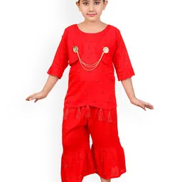 BAESD Girls Floral Printed Regular Kurti with Sharara-image-98