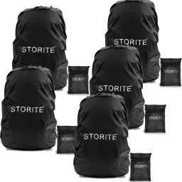 STORITE Polyester Rain Cover Casual Backpack with Pouch ,Black Outdoor, Sports & Camping Waterproof, Dust Proof School Bag Cover, Laptop Bag Cover-picture-5