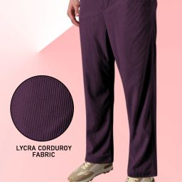 Men Solid Purple Track Pants-image-78