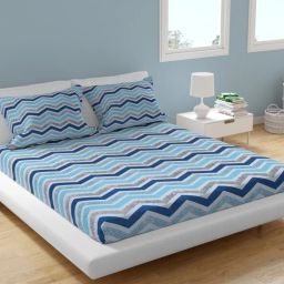 178 TC Cotton Double Striped Flat Bedsheet-image-25