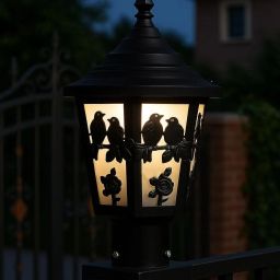 Bird Pattern Design Outdoor Gate, Illumination for Entry Gates, Gate Light for Home gate/Gate Lamps for outdor Waterproof/Pillar Lights for Outdoor for Boundaries (Pack of 1,Without Bulb) Gate Light Outdoor Lamp-38