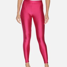 TWIN BIRDS Women Fuchsia Pink Coloured Solid Shimmer Ankle-Length Leggings-picture-53