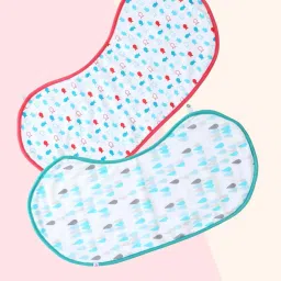 Organic Cotton Bib cum Burp Cloths | Set of 2 | Bamboo Terry Backing-picture-35