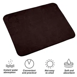Kuber Industries Brown & Grey 3 Pieces Self-Designed Rectangular Dish Dry Mat image 4